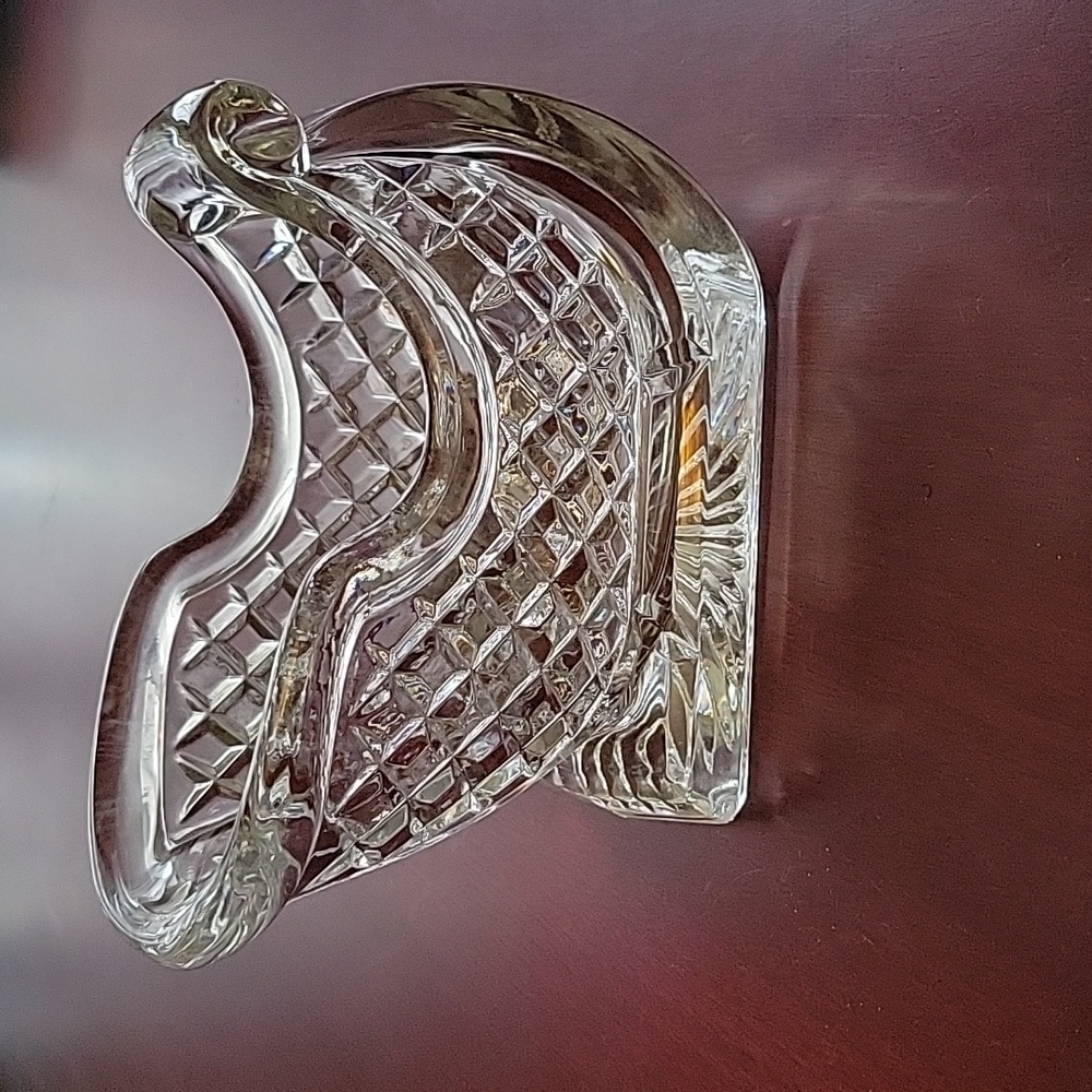 Vintage Cut Lead Crystal Sleigh Candy Dish